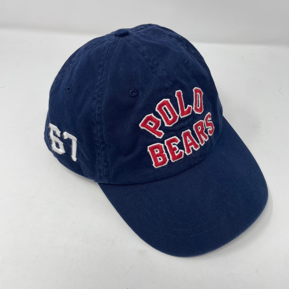 Polo Ralph Lauren Navy Blue Polo Bears Embroidered 67 Baseball Hat Adjustable